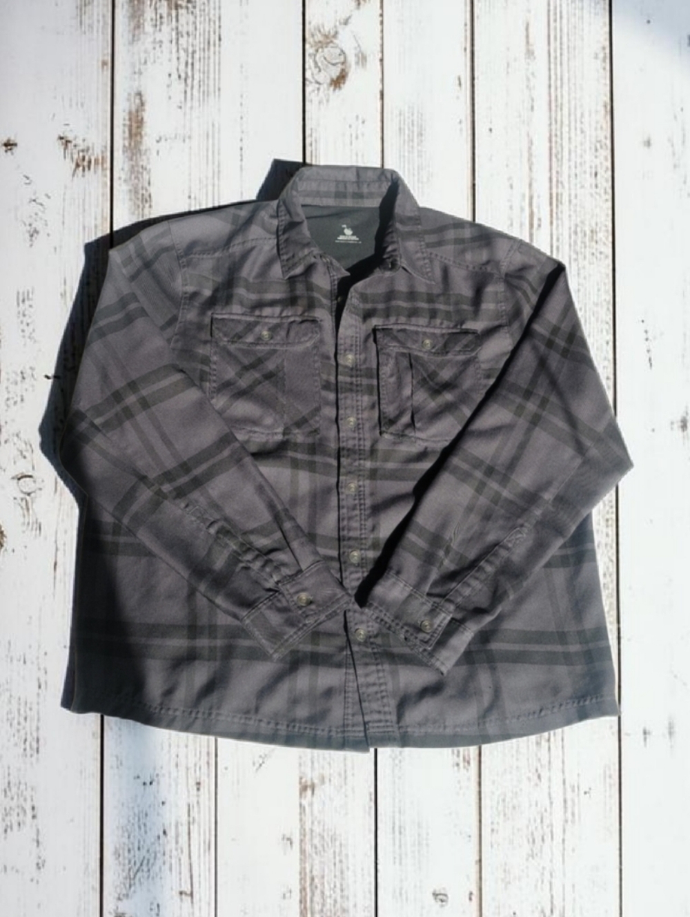 Mountain Hardwear Size-L Gray Plaid Shirt Jacket